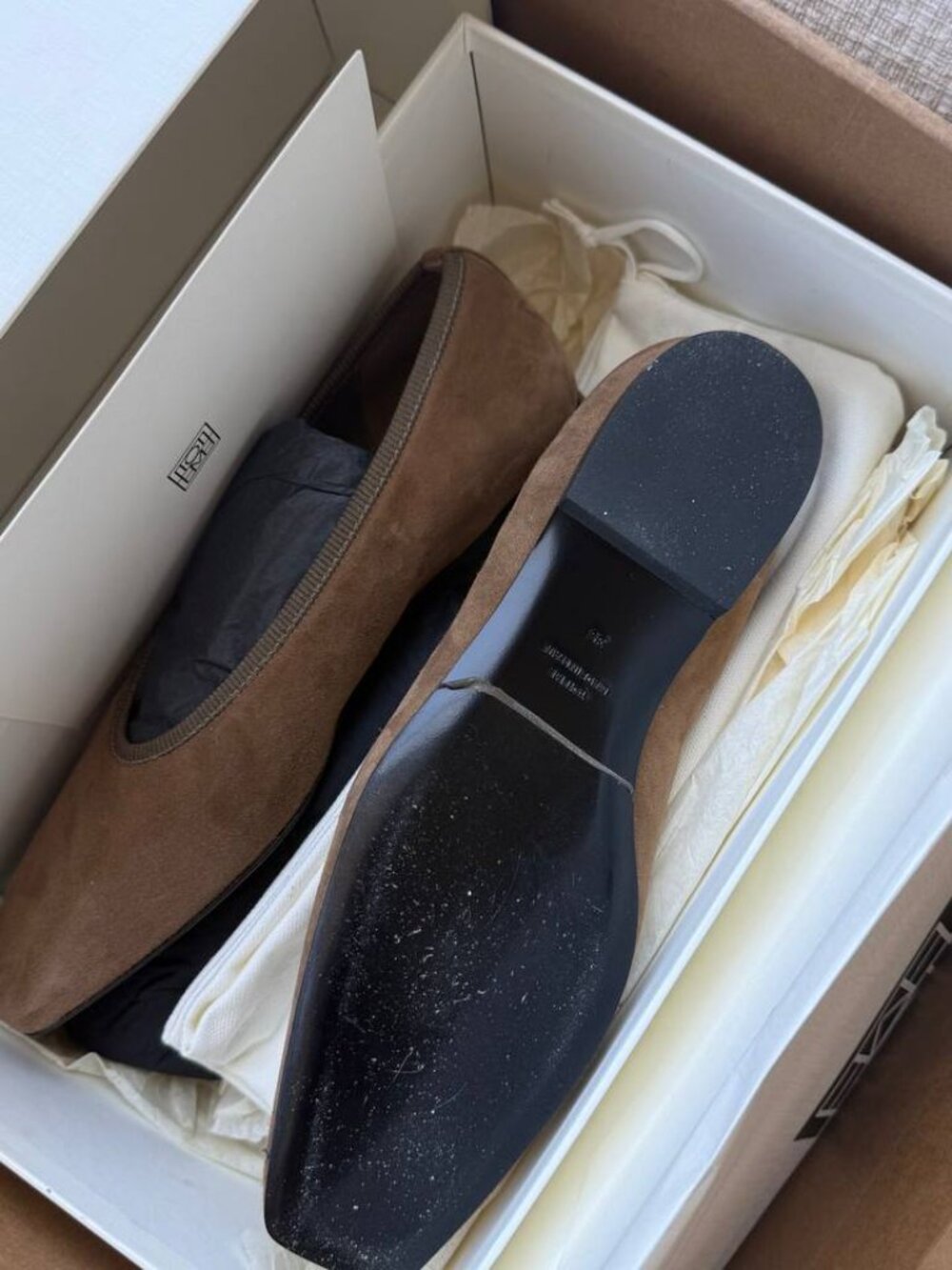Toteme Minimalist Suede Ballerinas Hazel EU 38 / US 8 - Picture 11 of 12